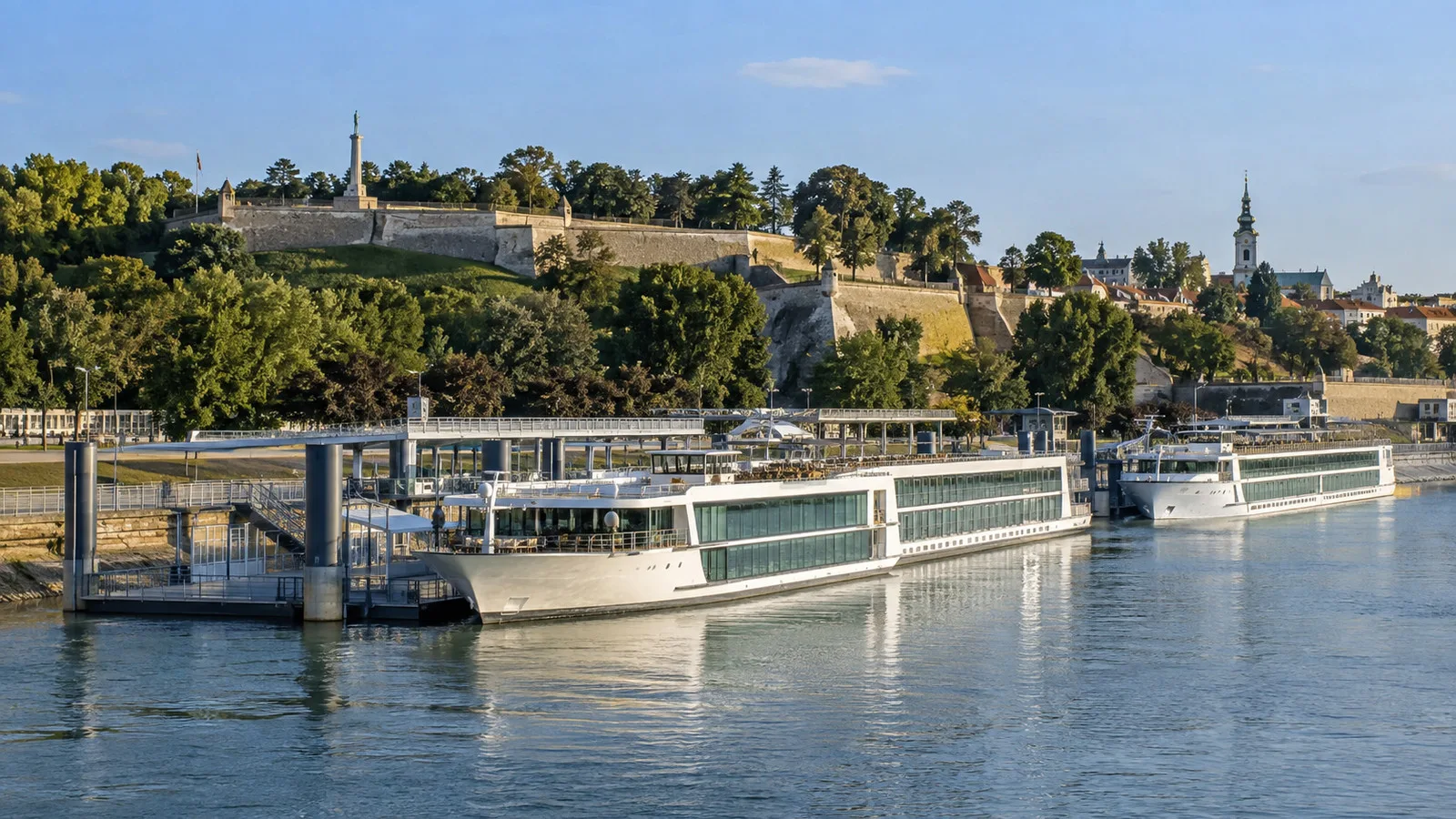 Sava river cruise quay in Belgrade