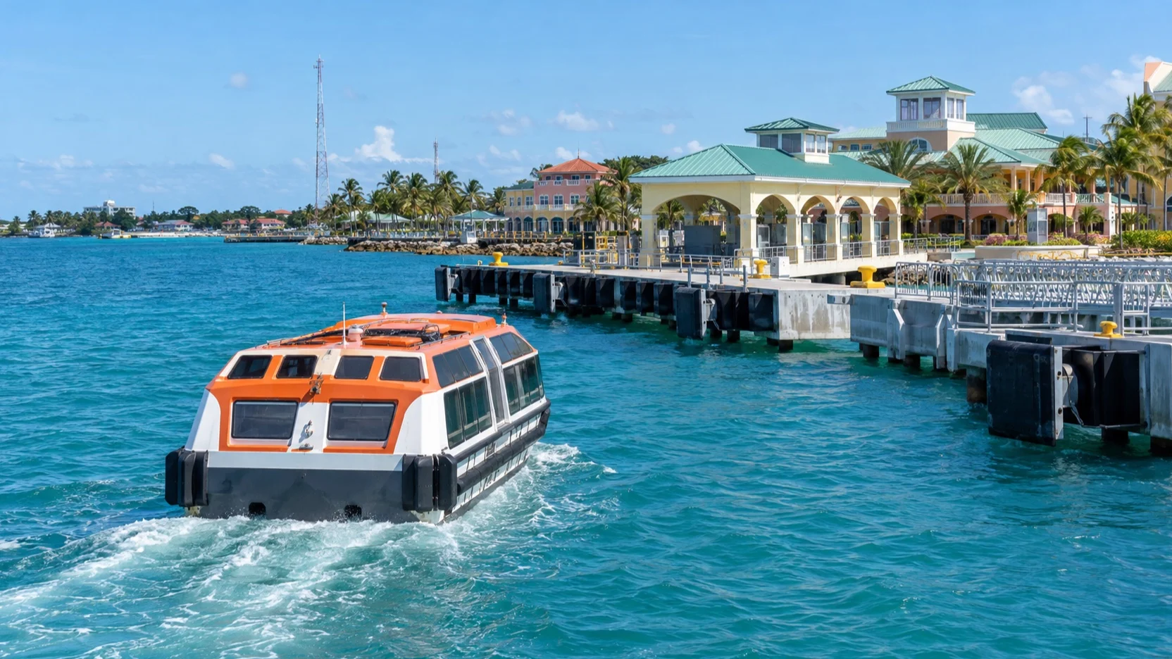 Tender approaching Belize City Tourism Village