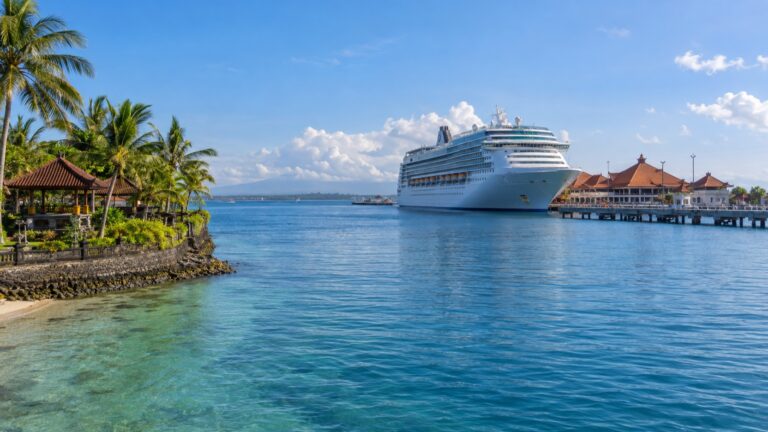 Cruise ship in Benoa harbor on Bali