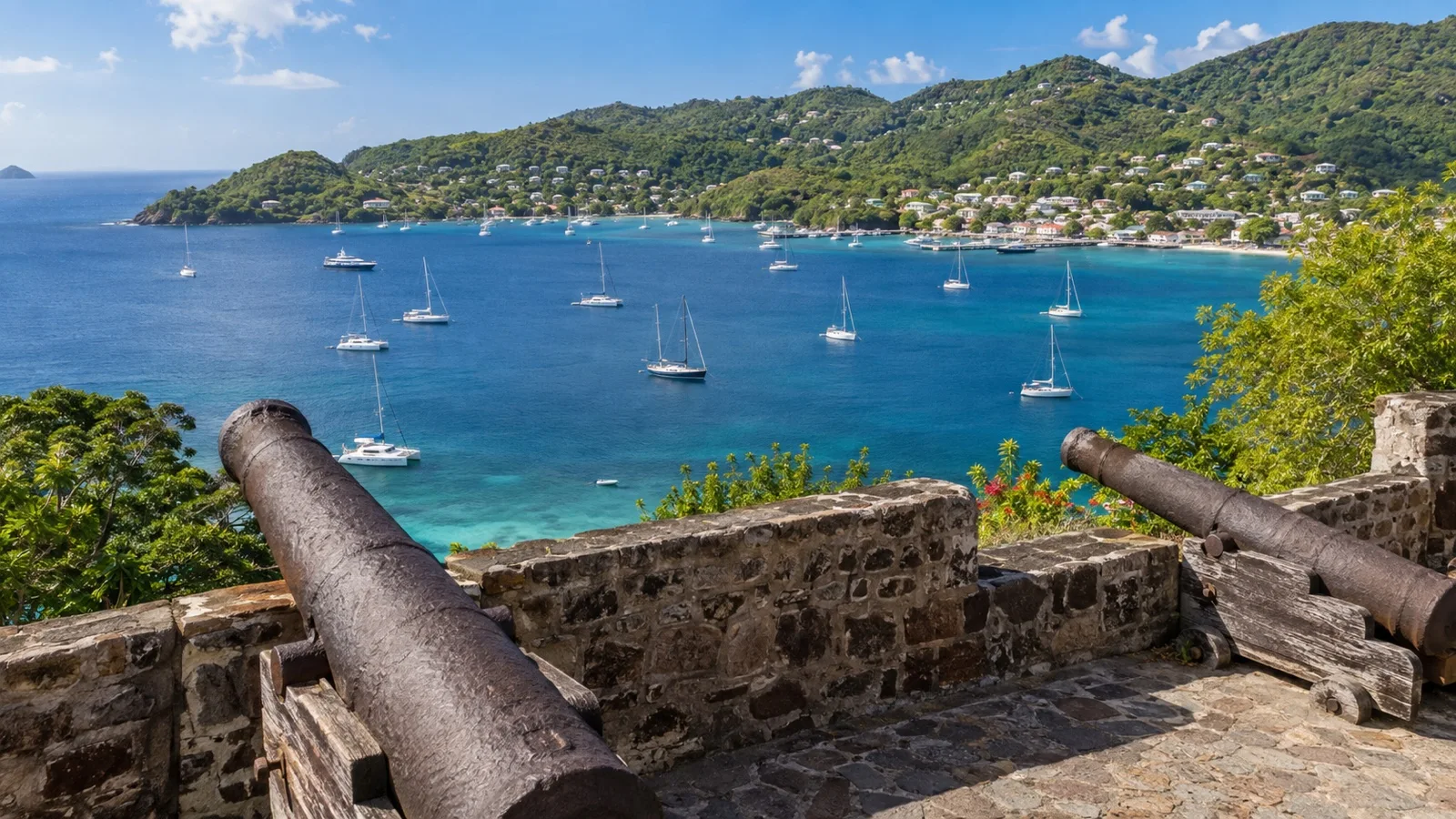 Admiralty Bay seen from historic Fort Hamilton on Bequia