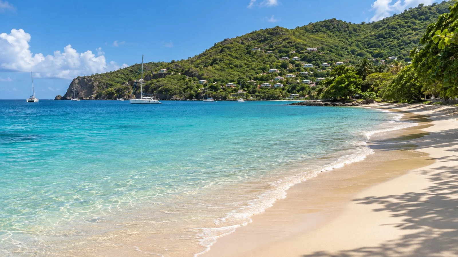 Empty Princess Margaret Beach and turquoise water on Bequia