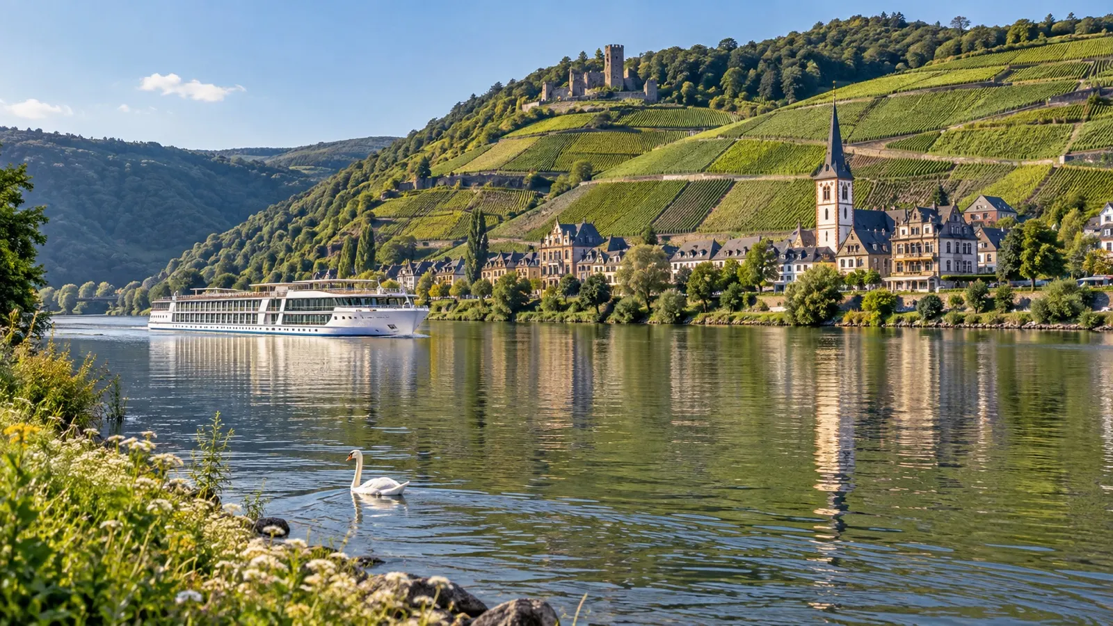 Bernkastel-Kues vineyards and riverbanks