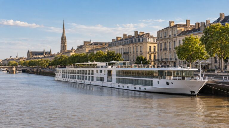 River cruise ship at Bordeaux Garonne waterfront