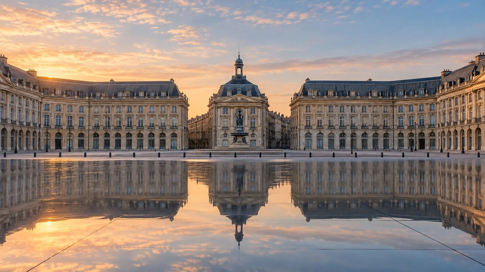 Place de la Bourse reflected in Bordeaux’s Miroir d’Eau