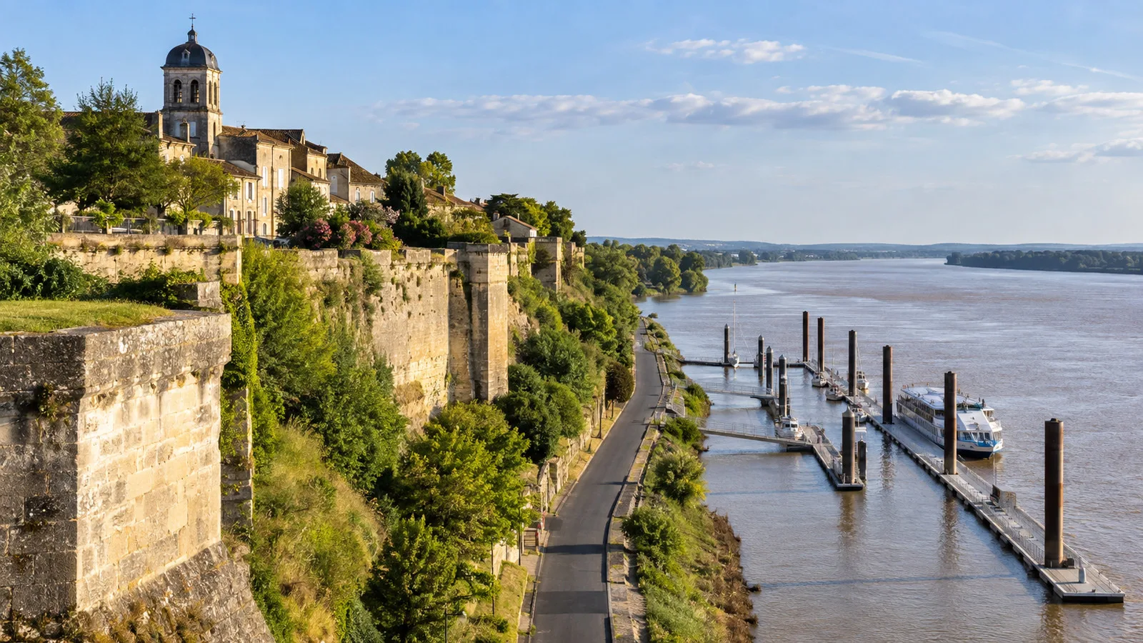 Bourg stone ramparts and river viewpoint