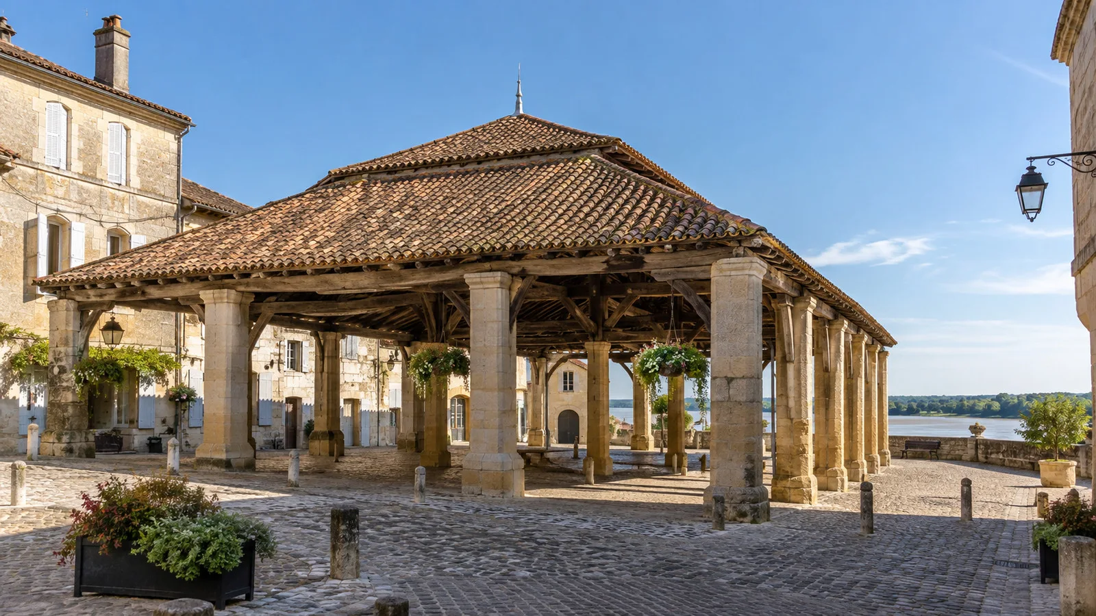 Market hall in Bourg-sur-Gironde