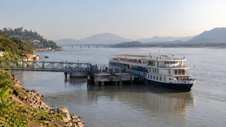 Brahmaputra river cruise landing at Pandu