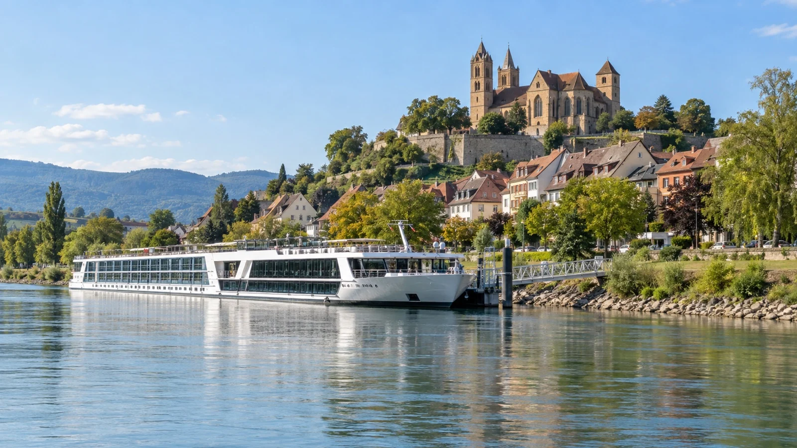 River cruise ship at Breisach Rhine berth