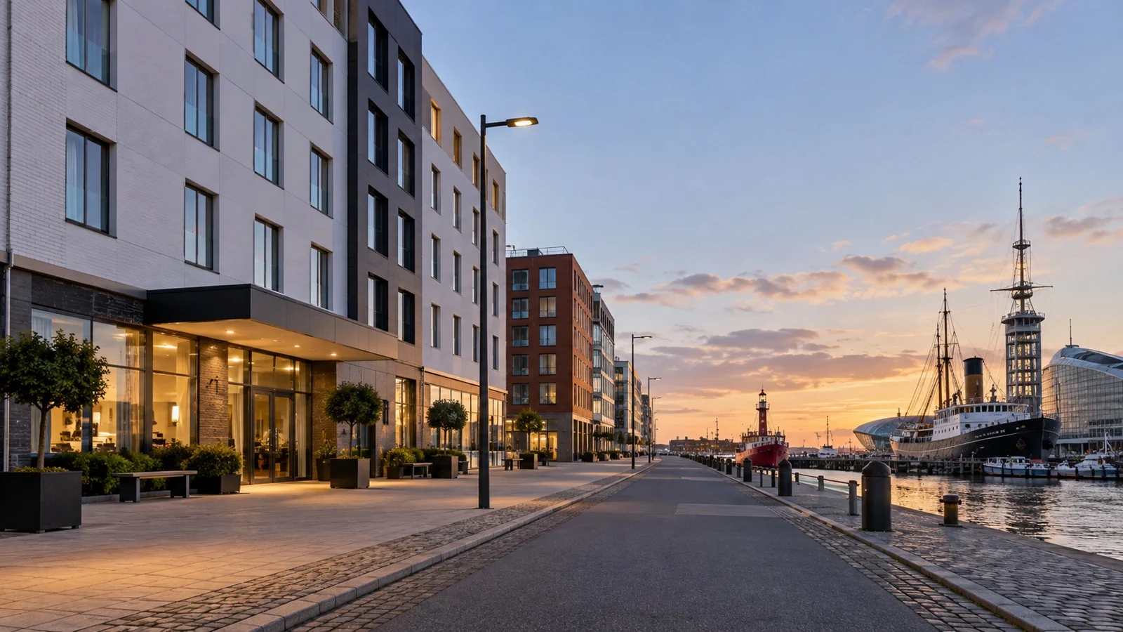 Bremerhaven city hotel district near waterfront