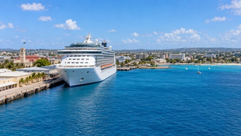 Cruise ship at Bridgetown port in Barbados