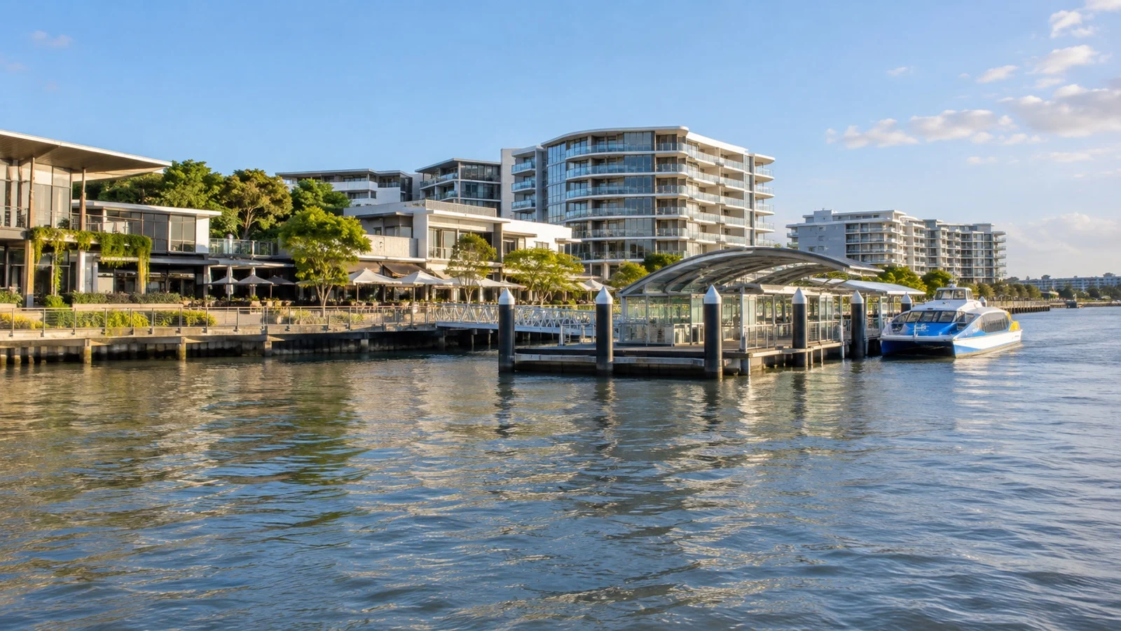 Portside Wharf district in Hamilton Brisbane