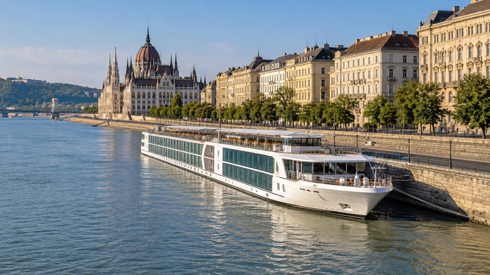 Budapest Danube river cruise berth near Belgrád rakpart