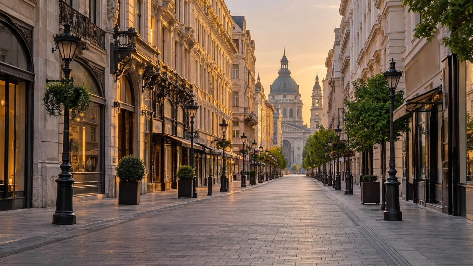 District V street near Budapest cruise hotels