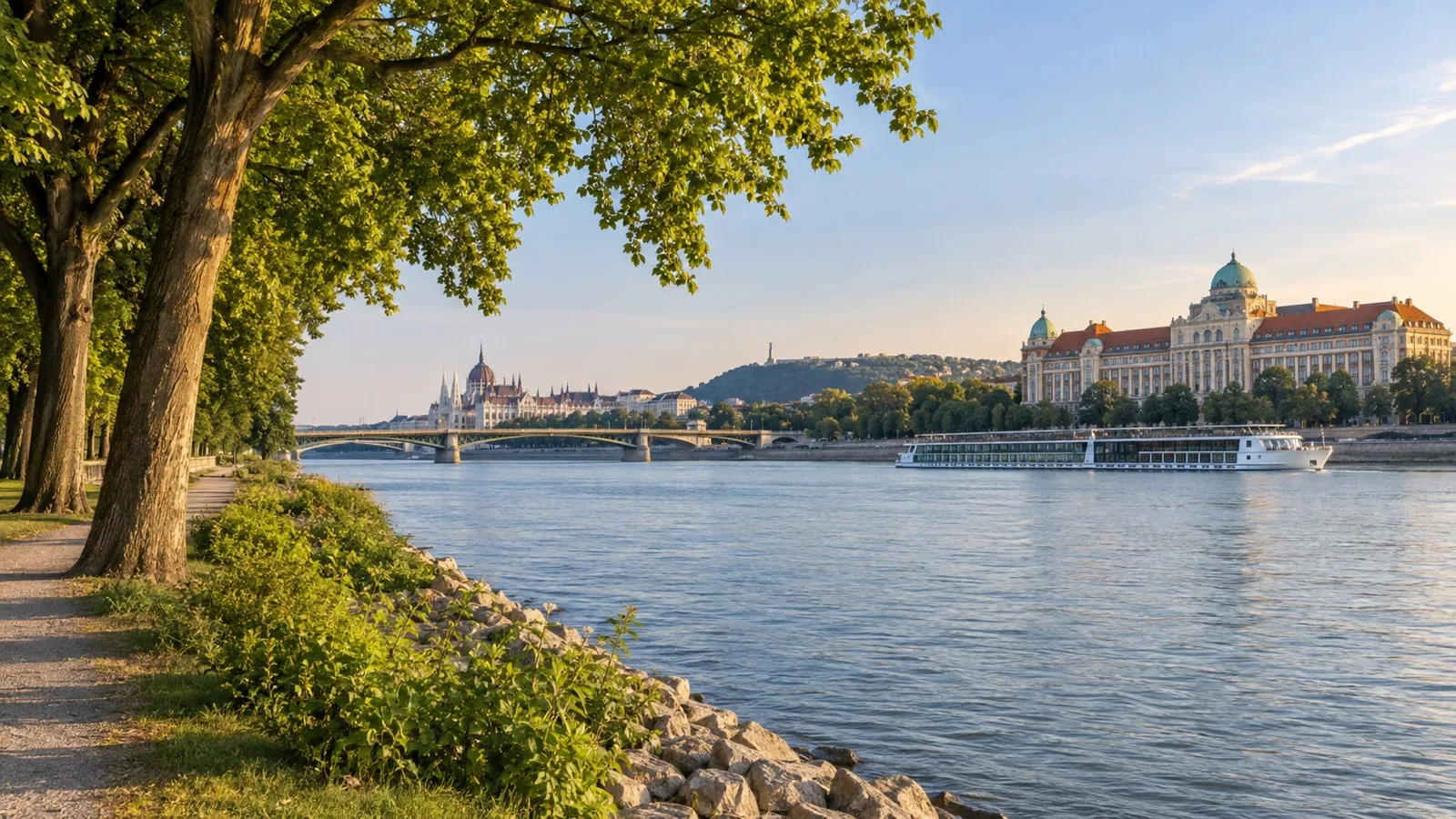 Margaret Island and Danube hotel area in Budapest