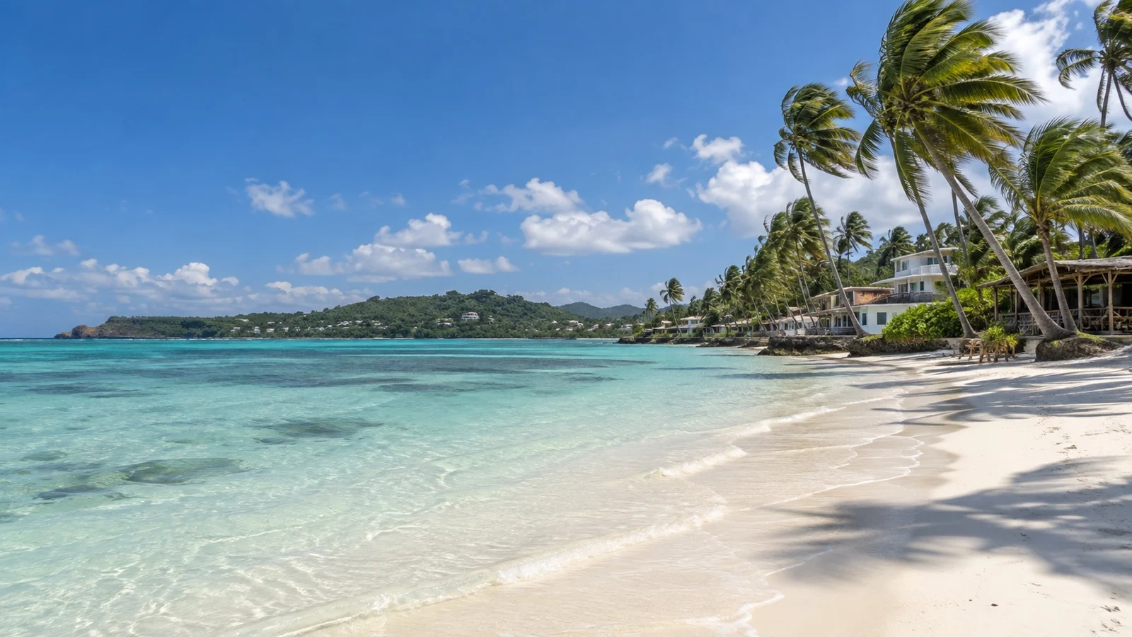 Shallow water and palms at Bulabog Beach on Boracay