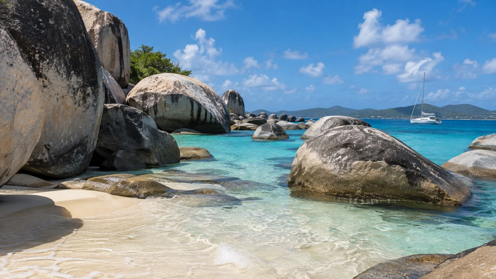 Water taxi crossing between British Virgin Islands