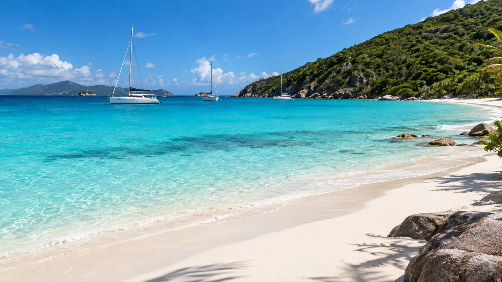 Granite boulders and beach at Virgin Gorda Baths