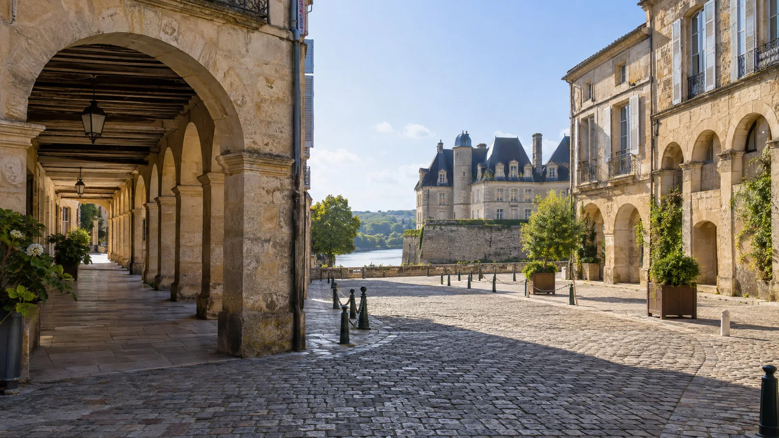 Cadillac bastide streets and arcades