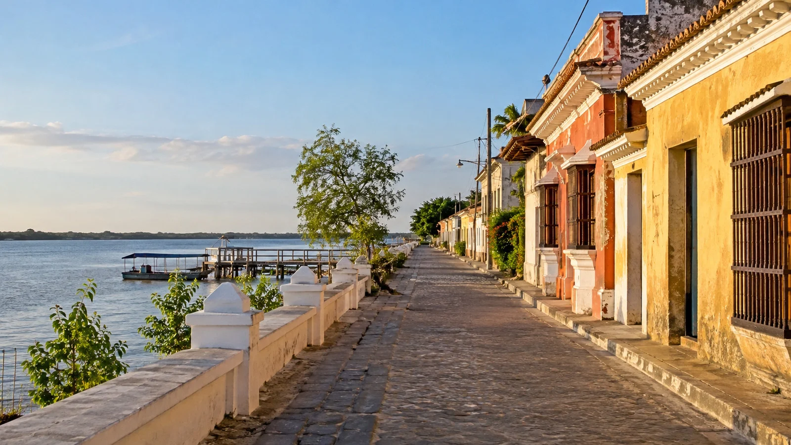 Calamar historic street near the Magdalena River