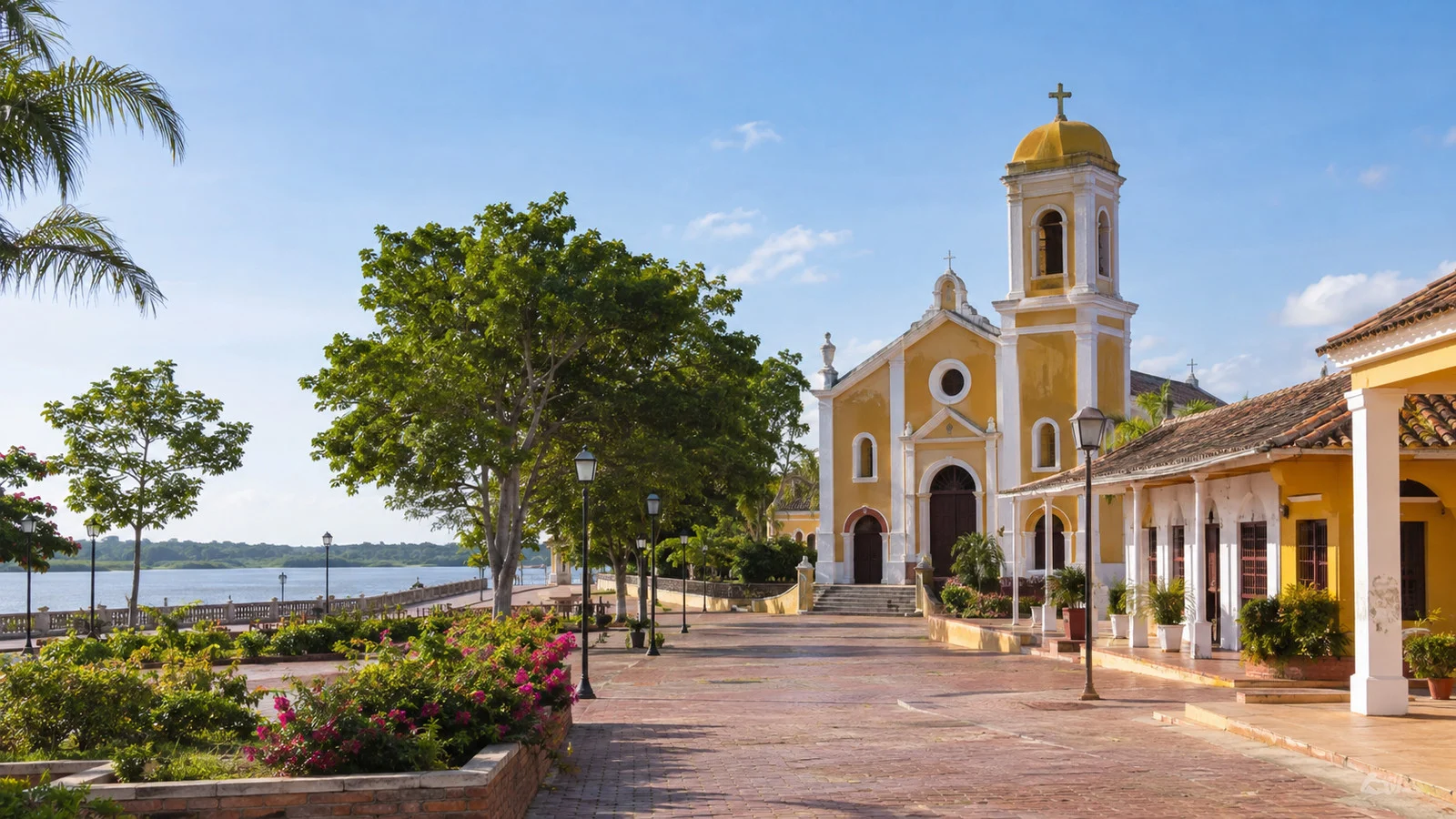Church and historic center of Calamar, Colombia