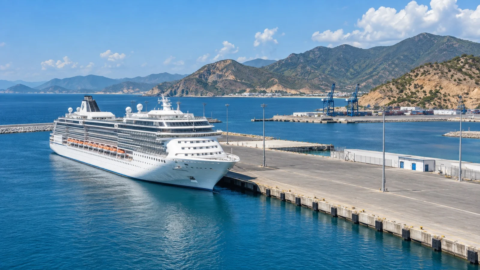 Cruise ship at a deep-water Cam Ranh berth south of Nha Trang