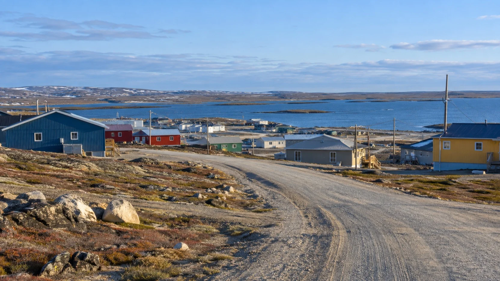 Gravel road through Cambridge Bay