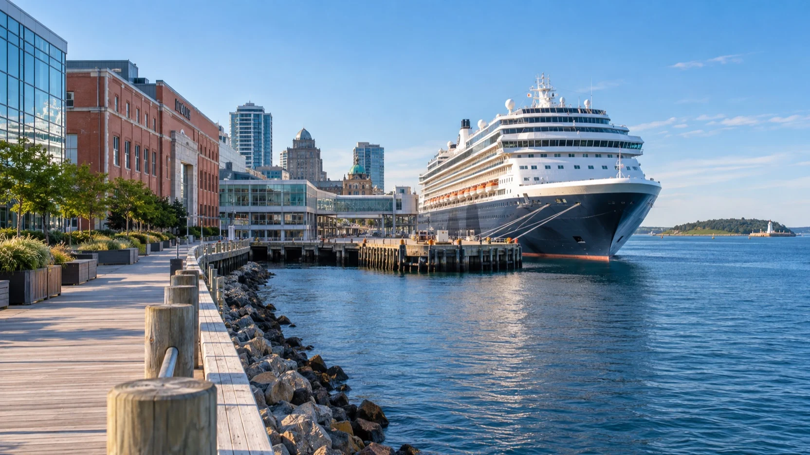 Cruise ship at Halifax seaport beside Pier 21