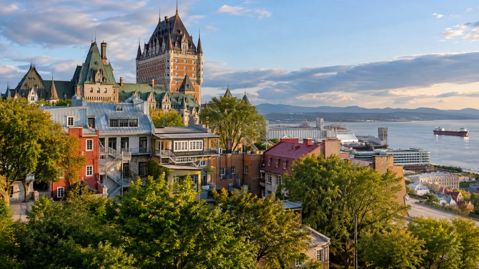 Old Québec and Château Frontenac above the St Lawrence