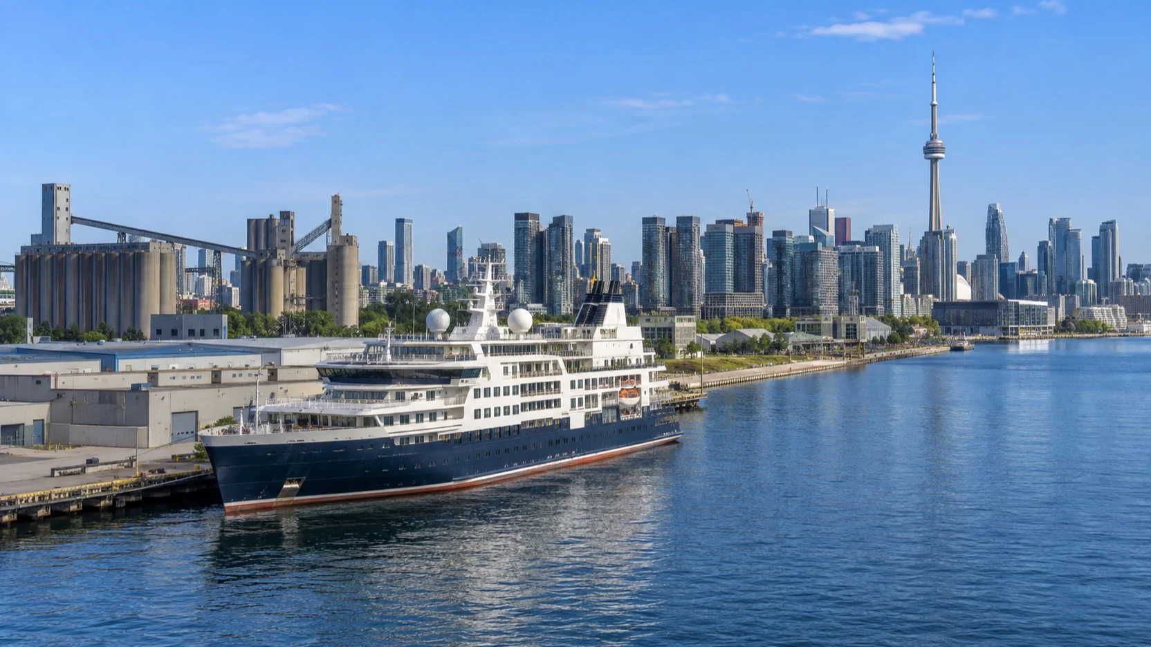 Great Lakes cruise ship at Toronto's Port Lands