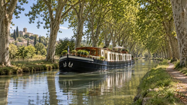 Small hotel barge on Canal du Midi