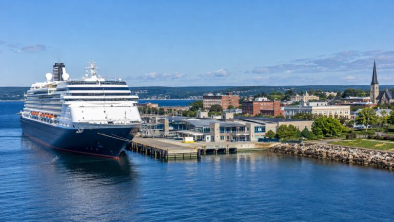 Cruise ship at Sydney's Cape Breton waterfront