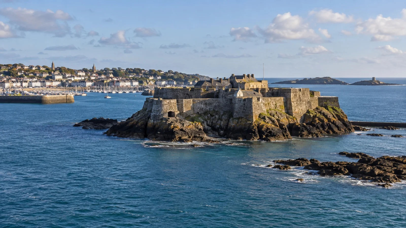 Castle Cornet at the entrance to St Peter Port
