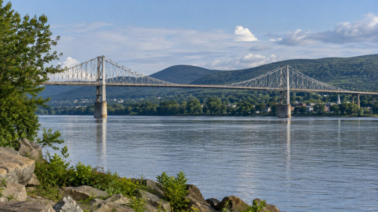 Rip Van Winkle Bridge across the Hudson at Catskill