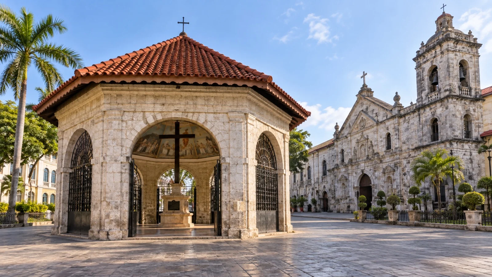 Magellan’s Cross pavilion near Cebu City’s historic churches