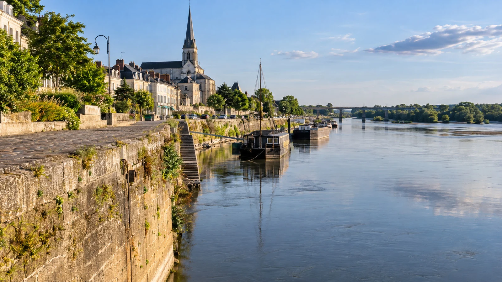 Historic Loire quays in Chalonnes