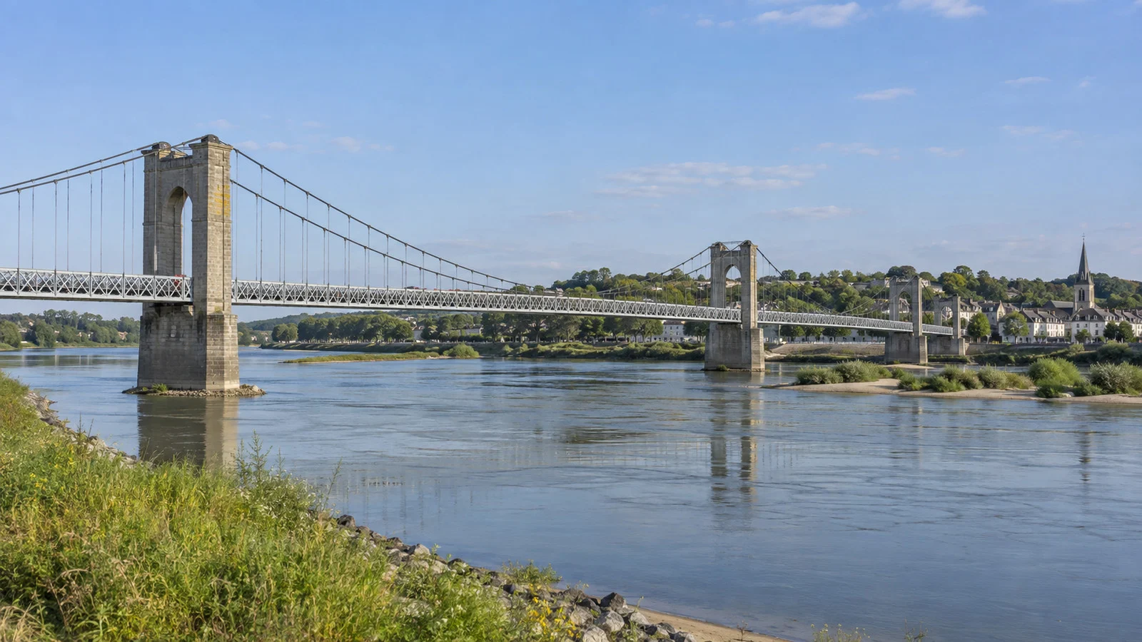 Suspension bridge over the Loire at Chalonnes