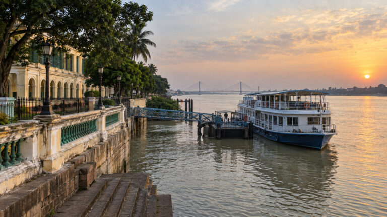 Chandannagar Strand Ghat river cruise landing beside the Hooghly River