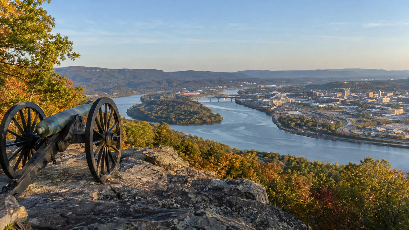 View of Point Park and Lookout Mountain Battlefield near Chattanooga