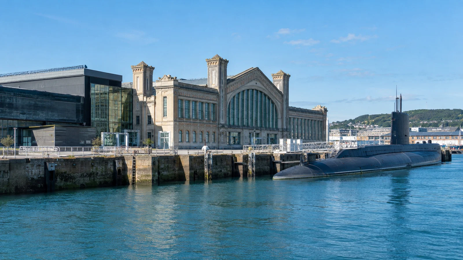 La Cité de la Mer museum building in Cherbourg harbor