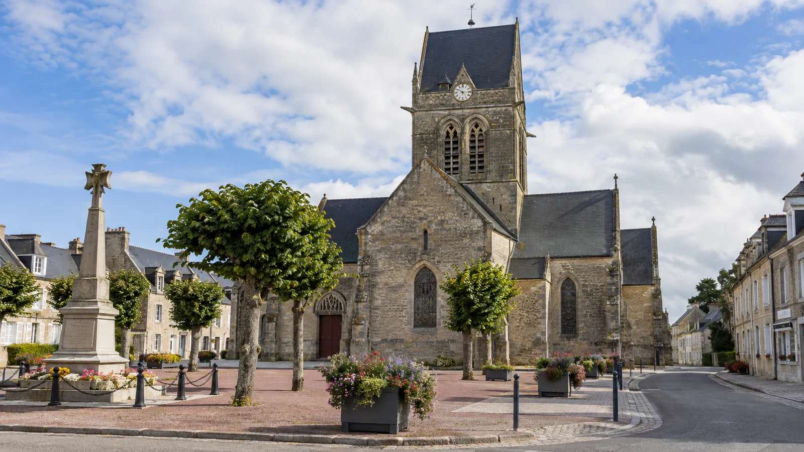Sainte-Mère-Église church and village square