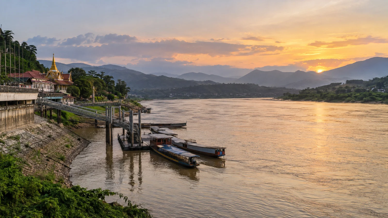 Chiang Khong waterfront on the Mekong River