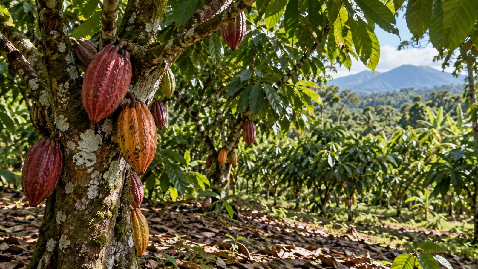 Cacao pods growing near Tapachula, Chiapas
