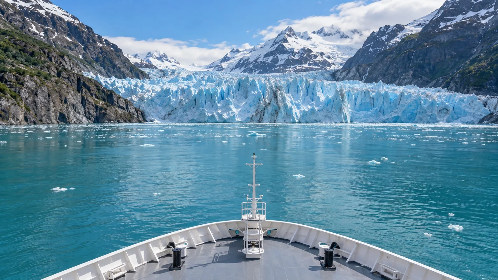 Tidewater glacier seen from a Chilean fjords cruise