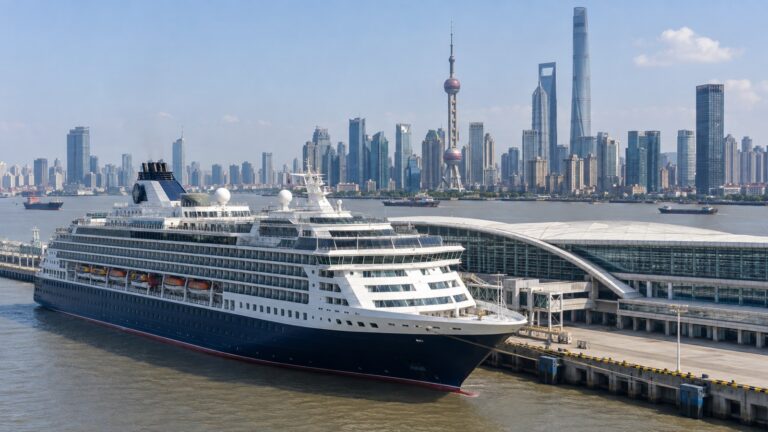 Cruise ship near Shanghai Wusongkou terminal