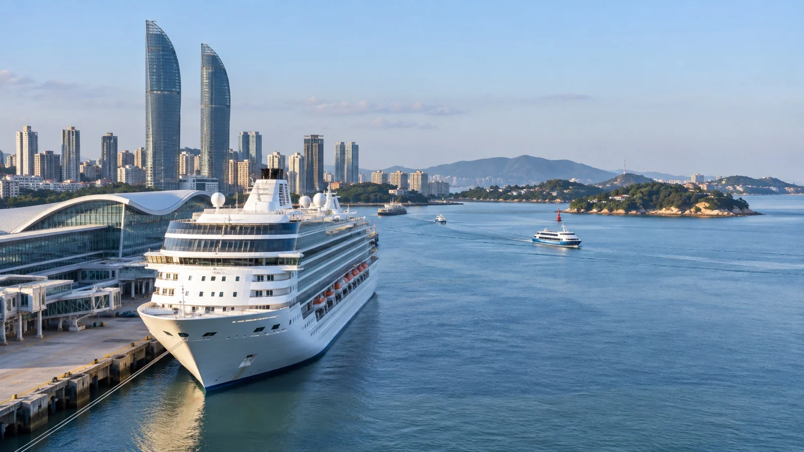 Cruise ship at Xiamen waterfront