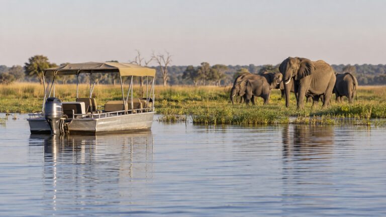 Small river cruise vessel on Chobe River