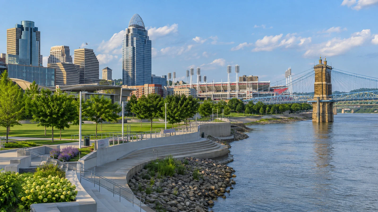 The Banks and Smale Riverfront Park in Cincinnati