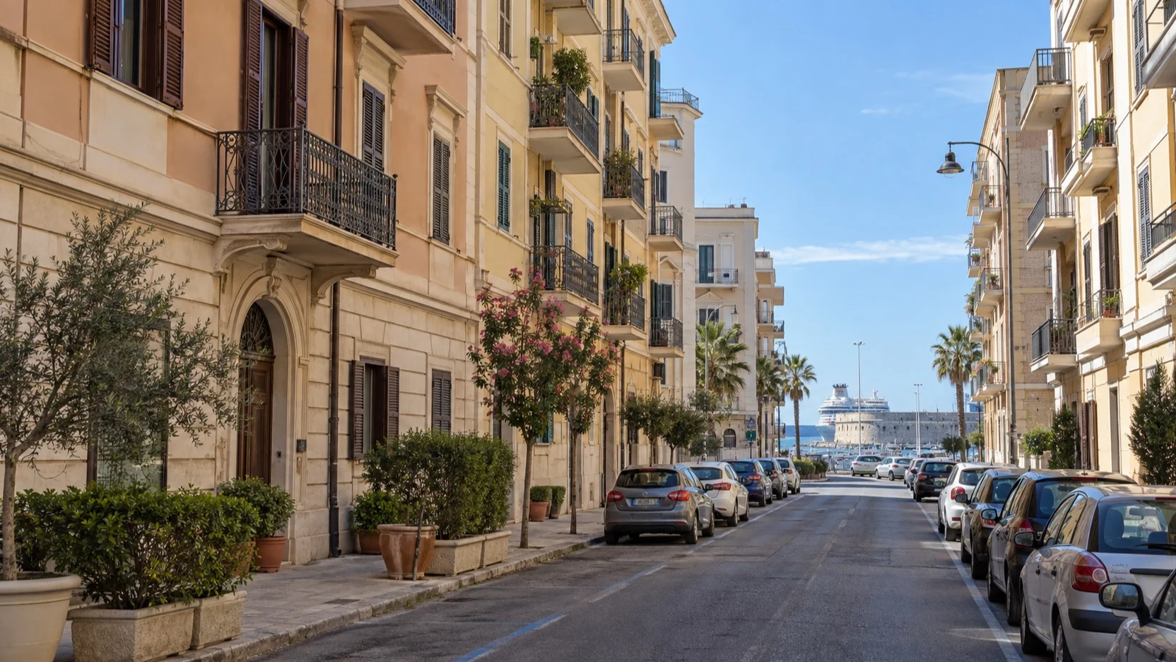 Central Civitavecchia neighborhood near Hotel Traiano