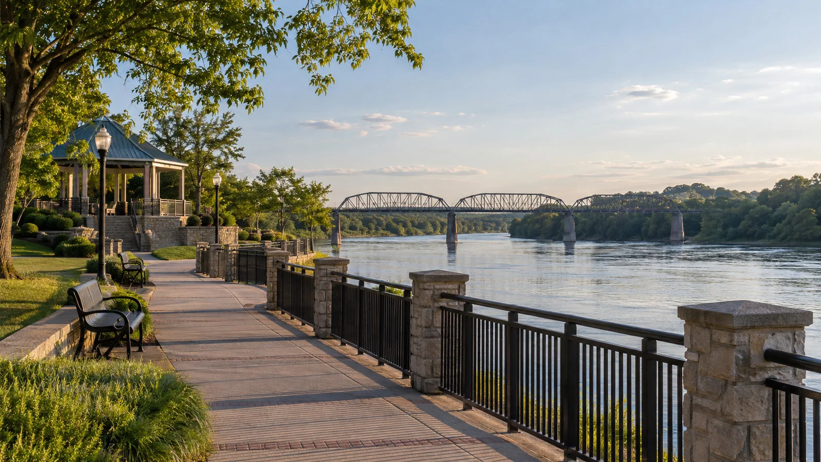 McGregor Park and the Cumberland RiverWalk in Clarksville