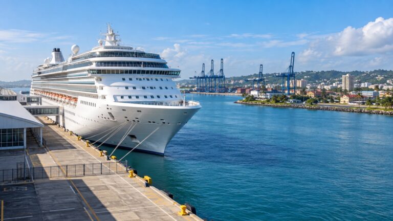 Cruise ship at a Caribbean-side terminal in Colón, Panama